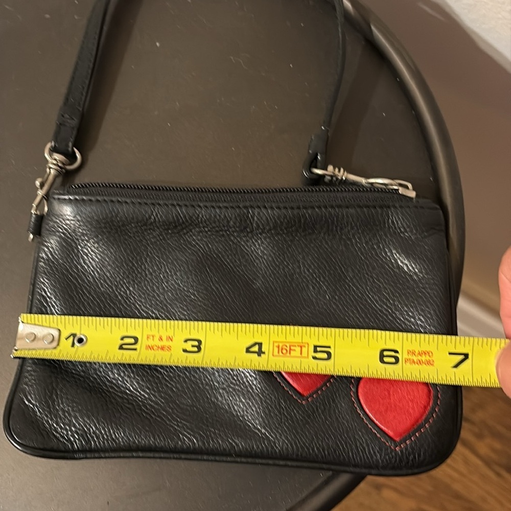 Wilson’s leather Black Leather Wristlet with Red Heart Accents - Picture 6 of 7